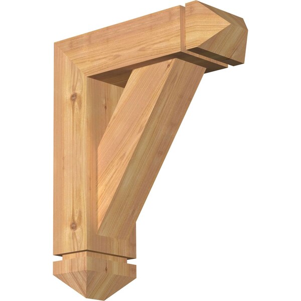 Ekena Millwork Traditional Arts and Crafts Smooth Bracket w/ Offset Brace, Western Red Cedar, 5 1/2"W x 16"D x 20"H BKT0604X16X20TRA03SWR - main